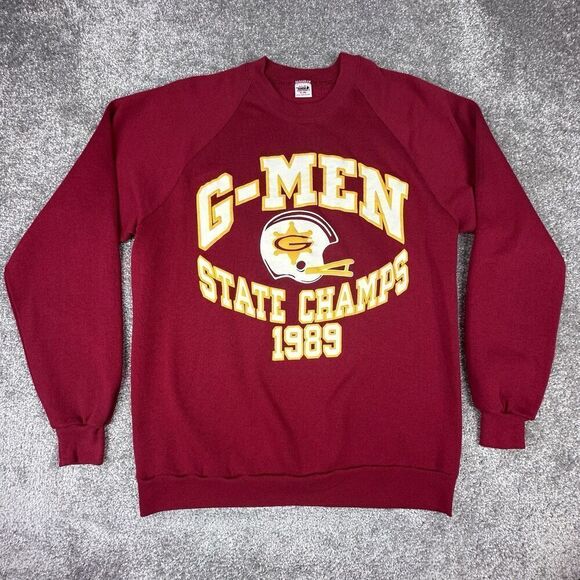 Vintage Wolf G-Man State Champs 1989 Sweatshirt Mens XL Regular Crewneck 90's - Picture 2 of 8